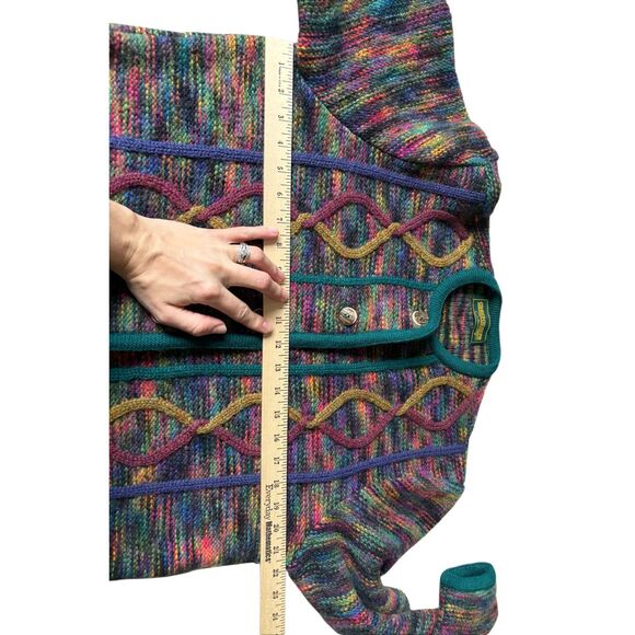 Geiger Wool Blend Button Front Cardigan size EU 40 US 10 Multicolor - Picture 4 of 10